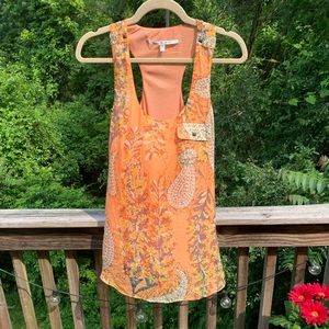 Collective Concepts Floral and Paisley Tank Top - 100% silk - size small